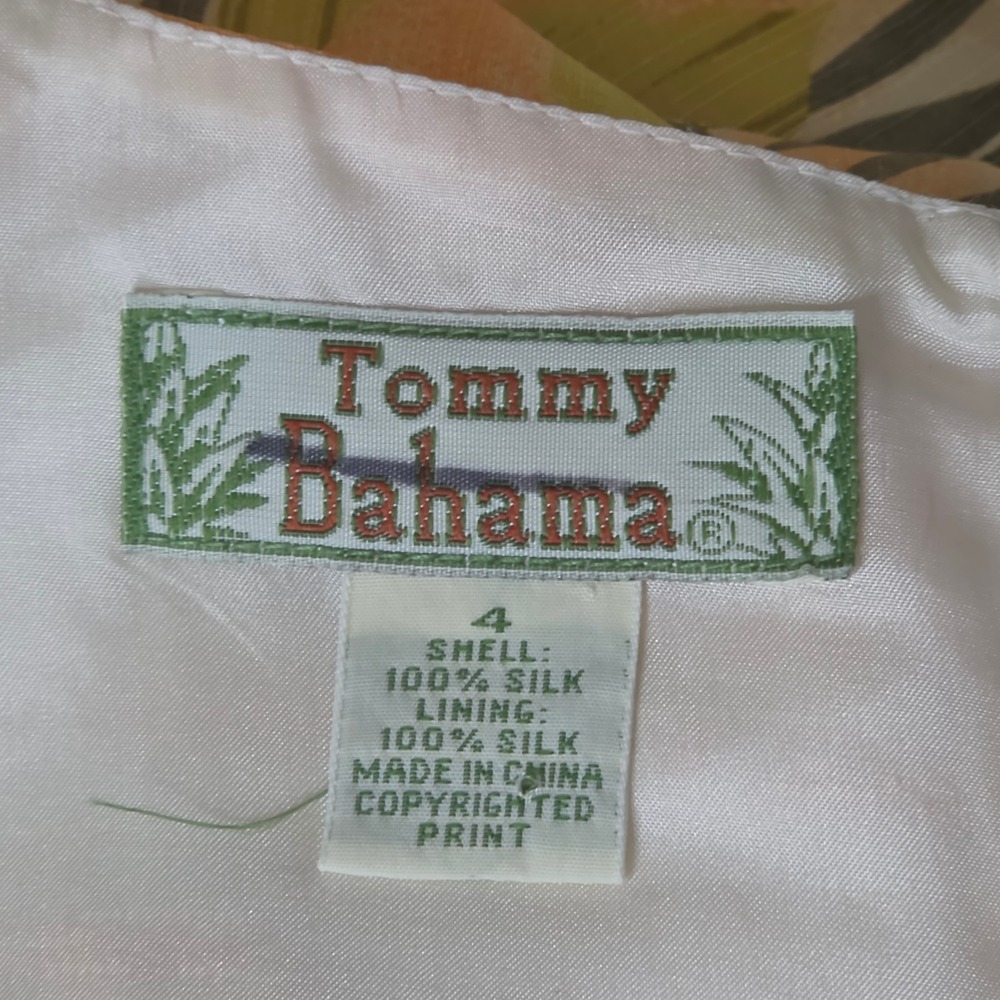 Tommy Bahama Vintage Orange Silk Tropical Floral Palm Tree Sunset‎ Maxi Dress 4 - Picture 12 of 12